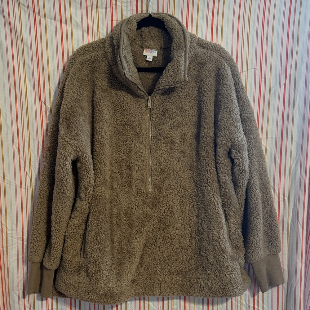 LuLaRoe Tan Sherpa Pullover